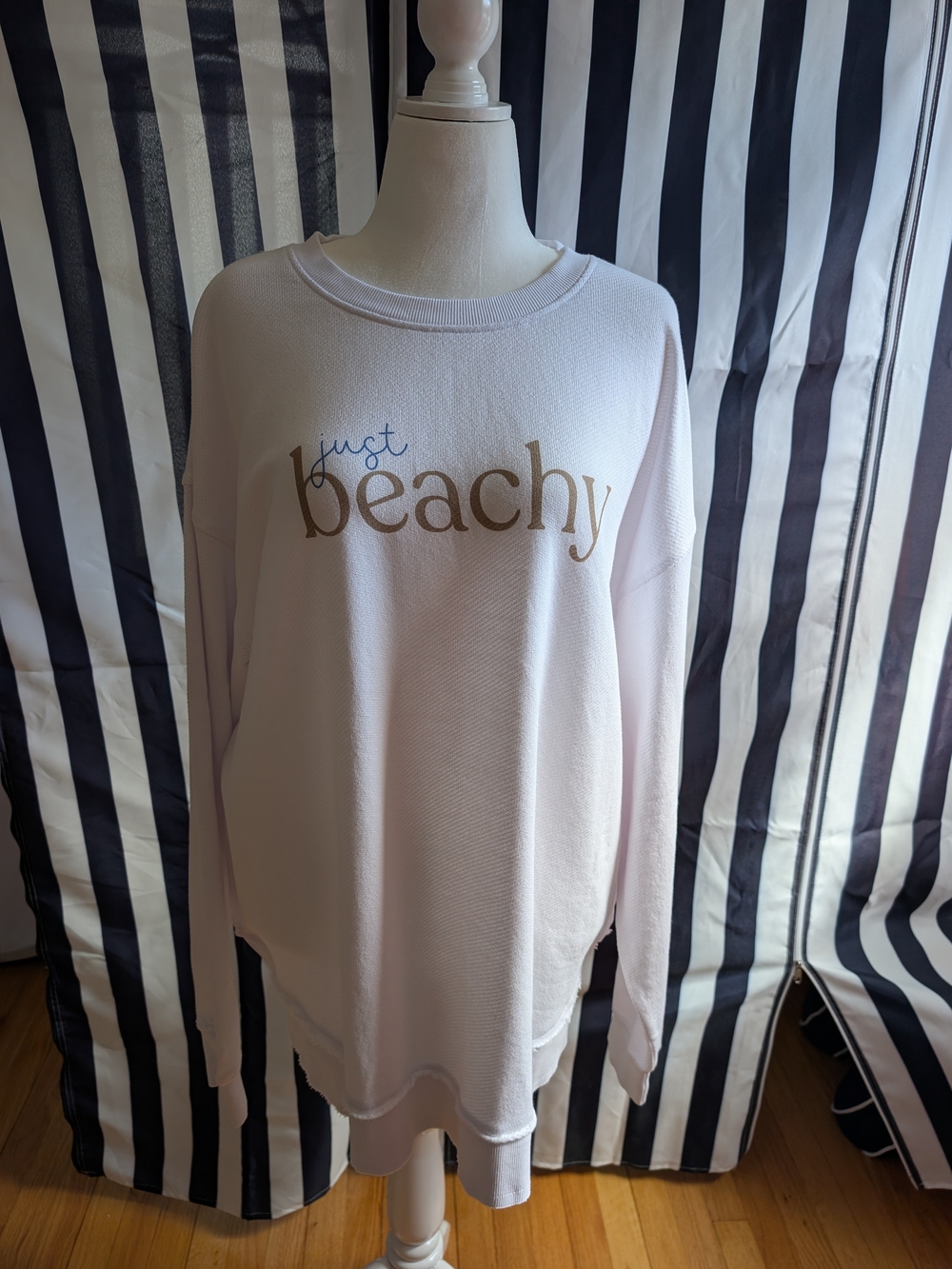 Just Beachy Cotton Terry Cloth Sweatshirt